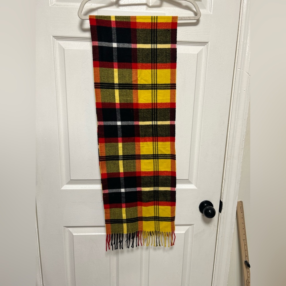 Plaid Scarf Cashmere Feel Italian Design